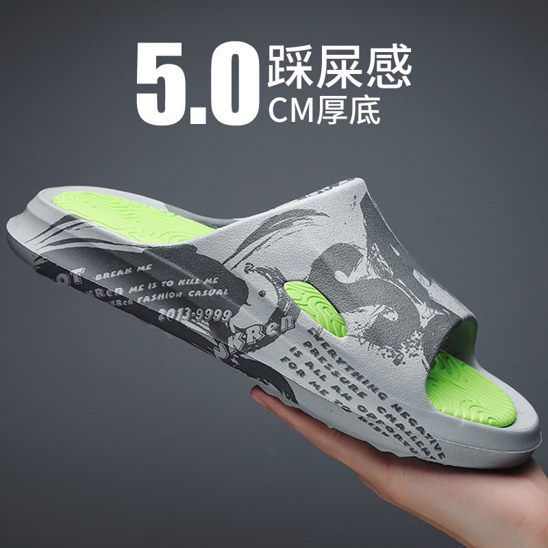 Summer Large Size Slippers For Men, Thick-Soled Sandals For Home Bathroom, Outdoor Lightweight Flip-Flops, Beach Shoes - Image 4
