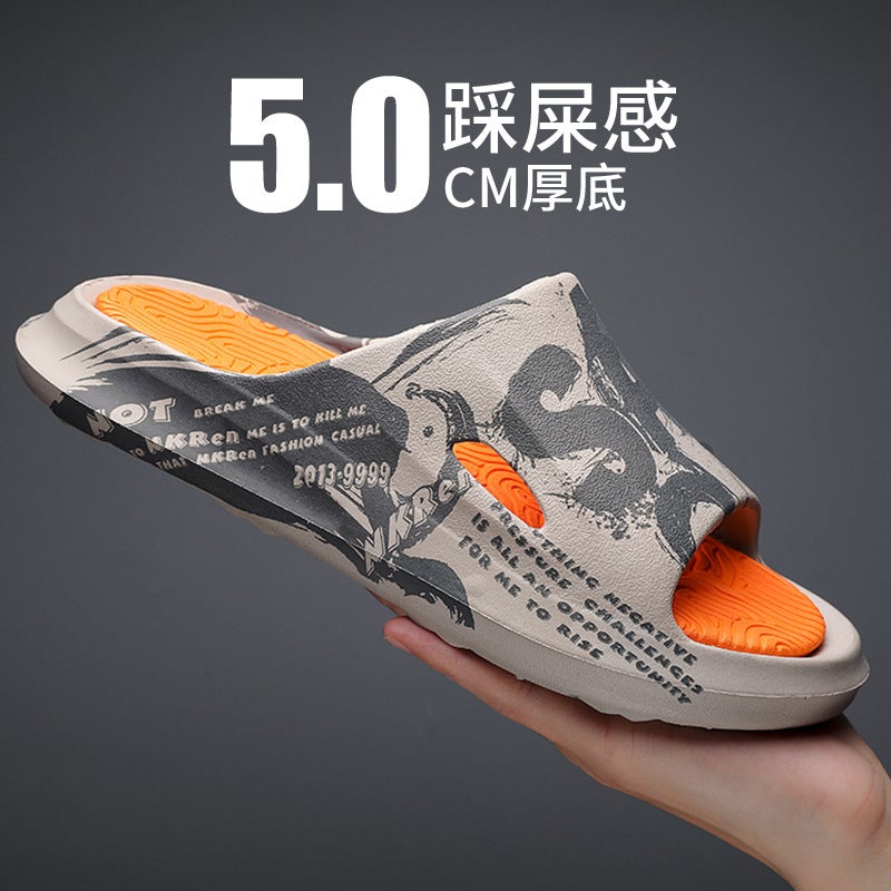 Summer Large Size Slippers For Men, Thick-Soled Sandals For Home Bathroom, Outdoor Lightweight Flip-Flops, Beach Shoes - Image 2