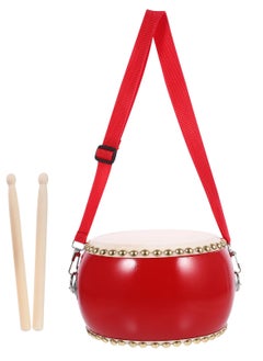 Generic Drum Set for Kids, 15x12cm Wooden Toy Drum with Sticks and Straps, Musical Instrument for Toddlers and Babies, Hand Drum Educational Toy  - Image 1