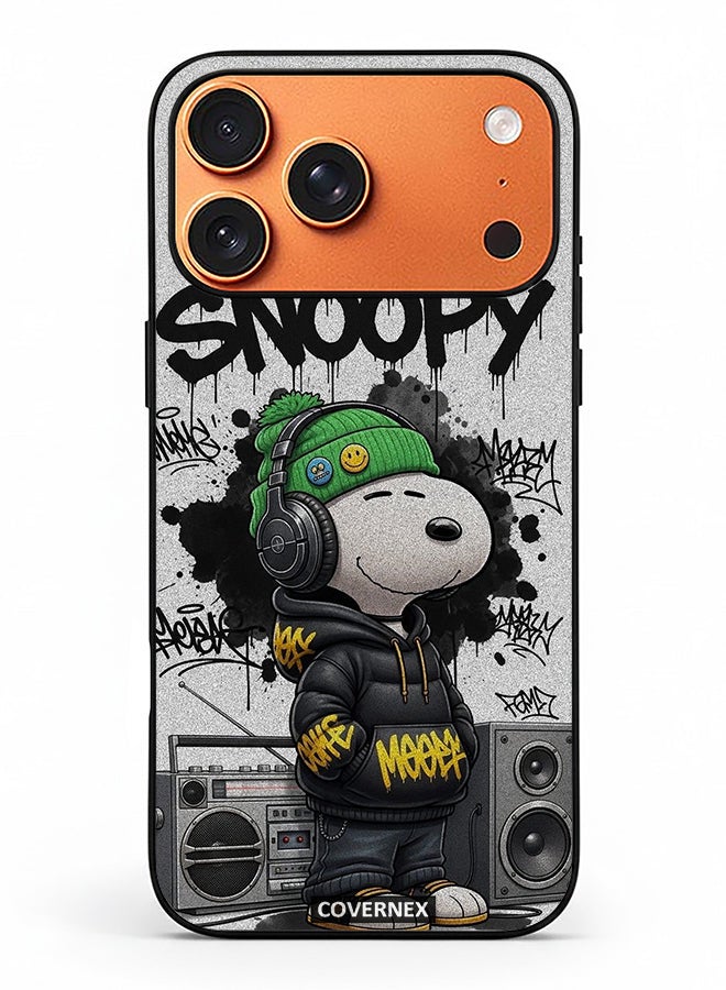 Covernex Apple iPhone 17 Pro Max Protective Case Cover Printed Featuring Hip Hop Snoopy - Image 2