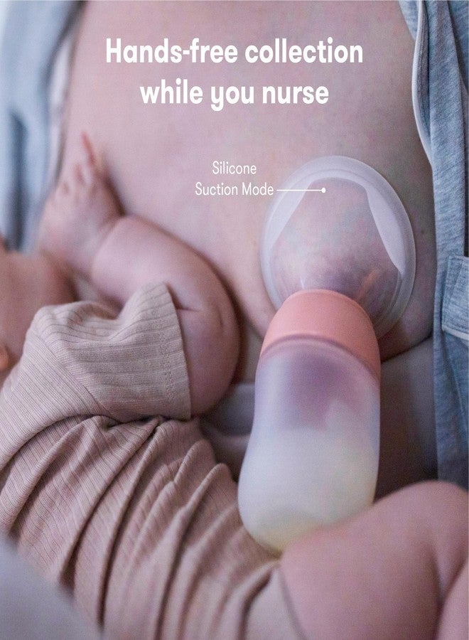 Frida Mom 2-in-1 Manual Breast Pump with Hands-Free Silicone Suction Cup, Milk Collector, Wireless Ergonomic Handle, and SoftFeel Flange for Breastfeeding - Image 4