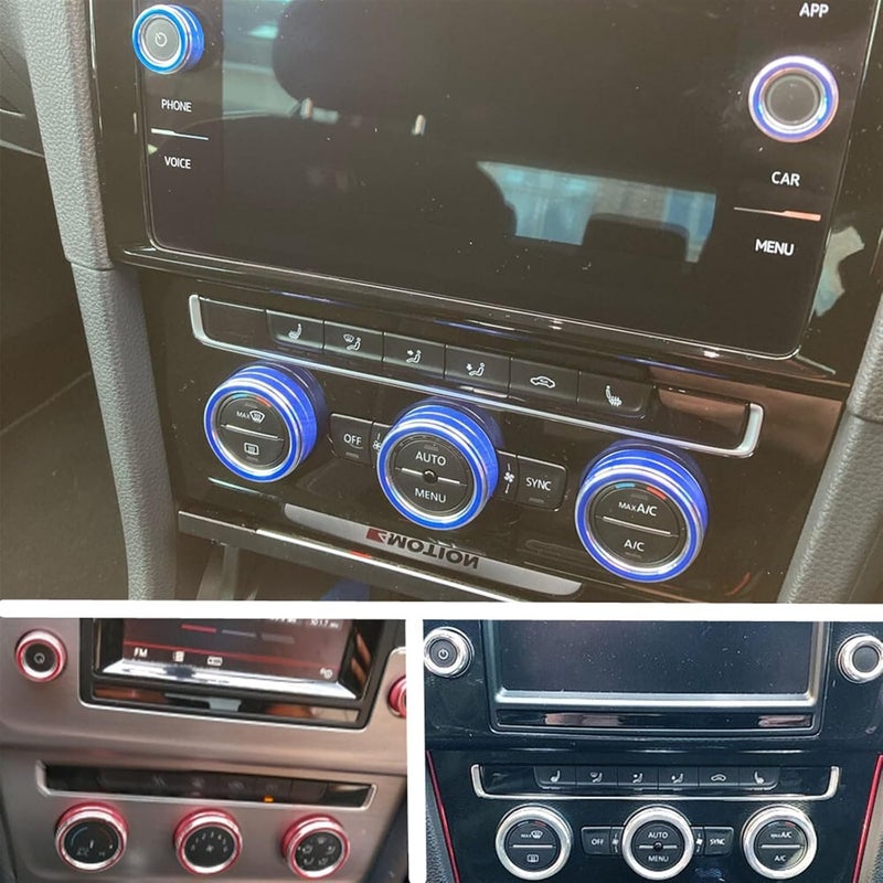 Yurefax Control Knob Cover Ring Set for VW Golf MK7 - Image 3