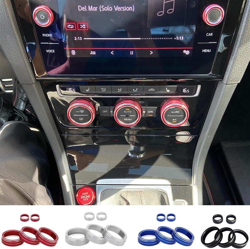 Yurefax Control Knob Cover Ring Set for VW Golf MK7 - Image 2