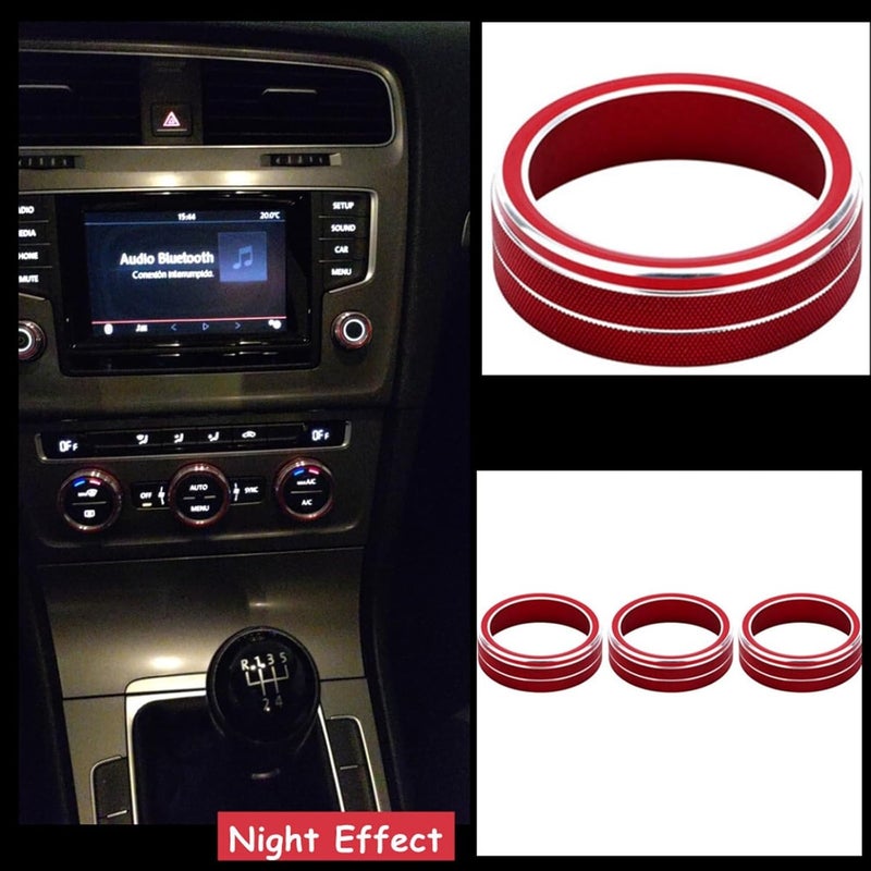 Yurefax Control Knob Cover Ring Set for VW Golf MK7 - Image 5