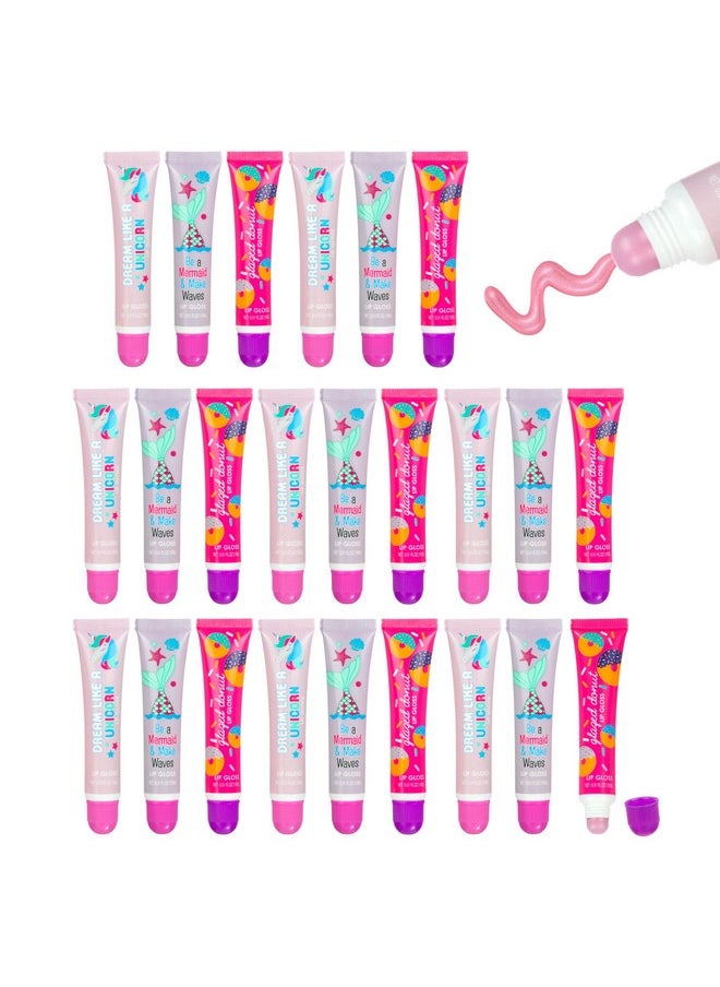 Expressions 24Pc Flavored Lip Gloss For Kids And Teens Unicorn Themed Lip Gloss In Assorted Fruity Flavors, Unicorn Gifts For Girls, Teen Girls Party Favors, Non Toxic Makeup  - Image 2