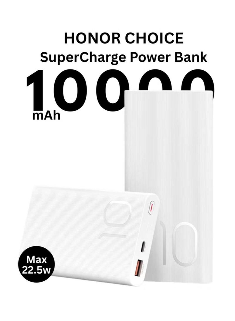 أونور تشويس بنك طاقة HONOR CHOICE SuperCharge بسعة 10000 مللي أمبير في الساعة – شحن سريع بقوة 22.5 واط – أبيض - Image 1