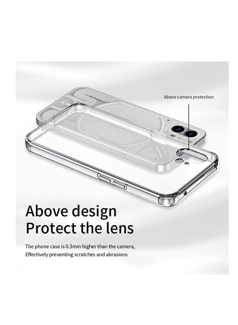 ELTRAZONE Nothing Phone 1 Case Clear Crystal Shockproof Thin Hybrid Durable Hard PC Back Shell Protective Soft TPU Silicone Bumper Slim Anti Yellow Cover for Nothing Phone (1), HD Clear - Image 4