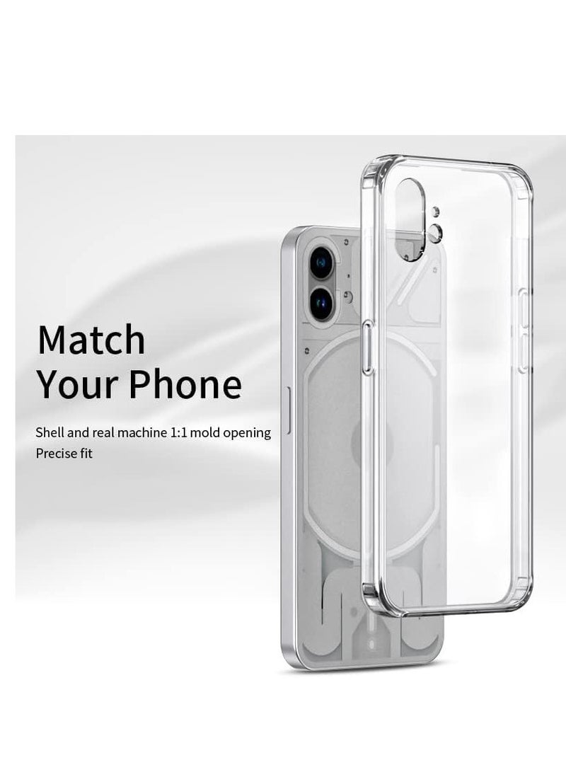 ELTRAZONE Nothing Phone 1 Case Clear Crystal Shockproof Thin Hybrid Durable Hard PC Back Shell Protective Soft TPU Silicone Bumper Slim Anti Yellow Cover for Nothing Phone (1), HD Clear - Image 3