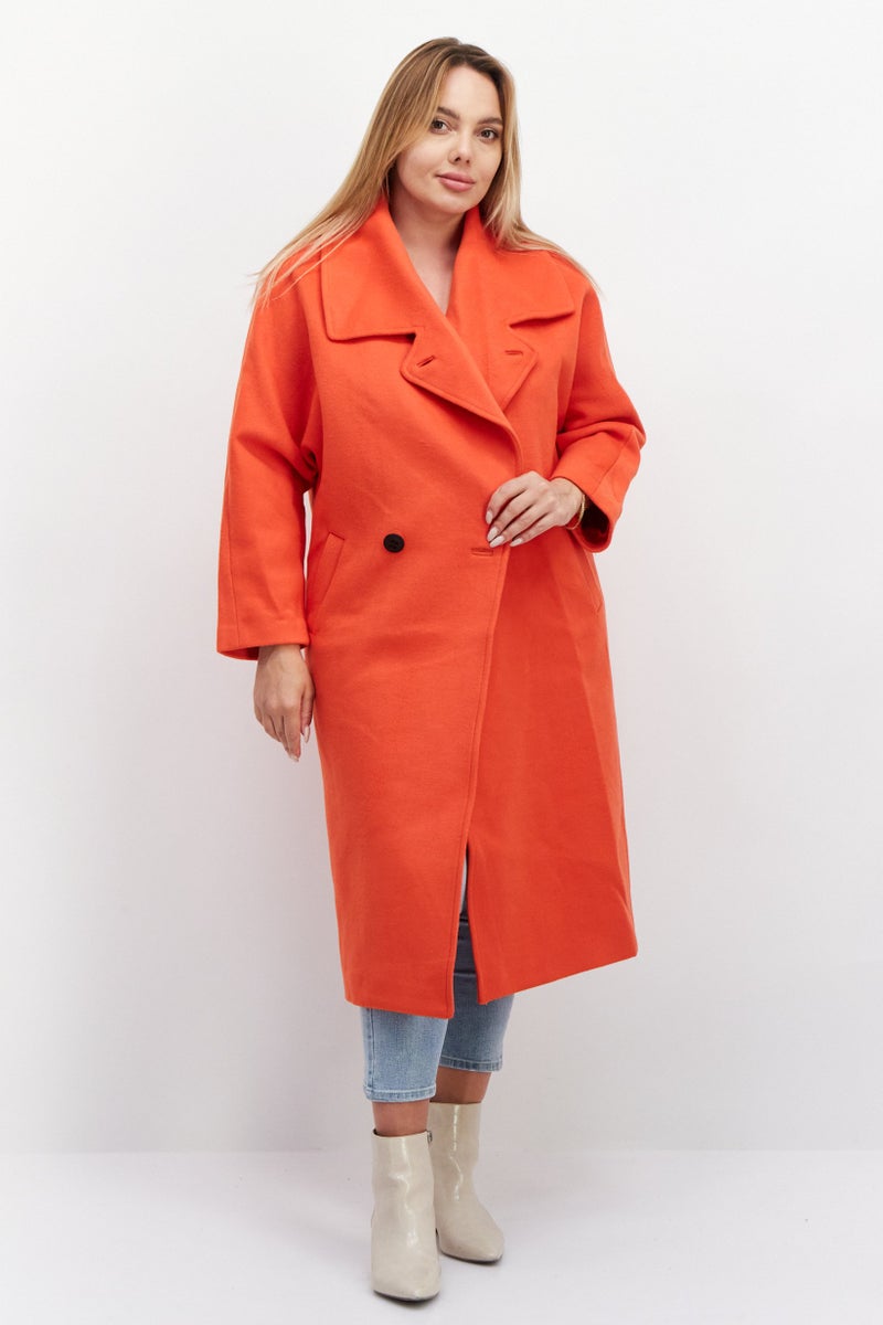 VERO MODA معطف ترينش بسيط للنساء، برتقالي - Image 1