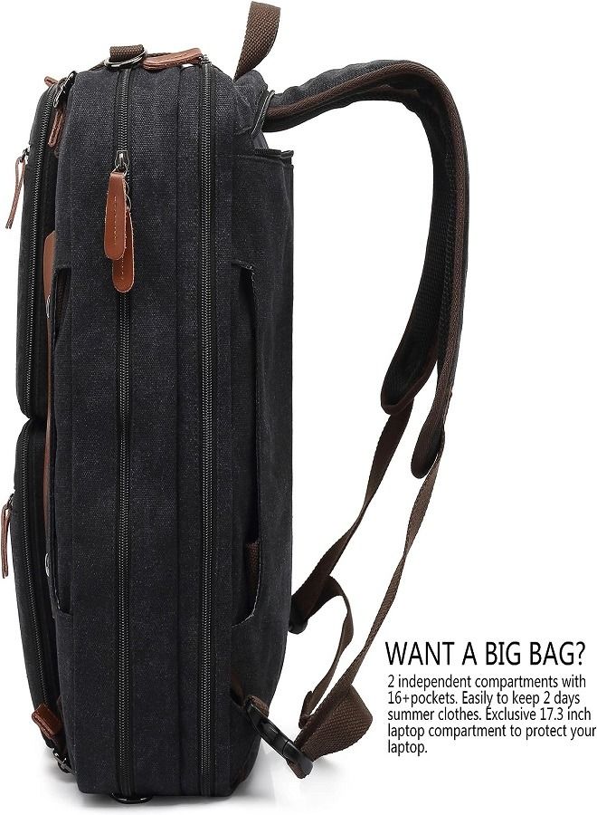 CoolBELL Convertible Laptop Bag [3 in 1] Messenger Bag Shoulder Backpack Multi-functional Briefcase for Men Women Business Work Travel Black - Image 2