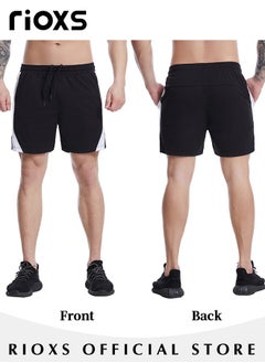 RIOXS Men's Running Shorts, Athleisure Unlined Shorts, Athletic Lightweight Shorts, Breathable Quick-Drying Fitness Short Pants with Pockets, Made of Moisture-Wicking Material  - Image 4