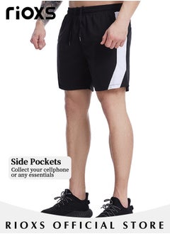 RIOXS Men's Running Shorts, Athleisure Unlined Shorts, Athletic Lightweight Shorts, Breathable Quick-Drying Fitness Short Pants with Pockets, Made of Moisture-Wicking Material  - Image 3