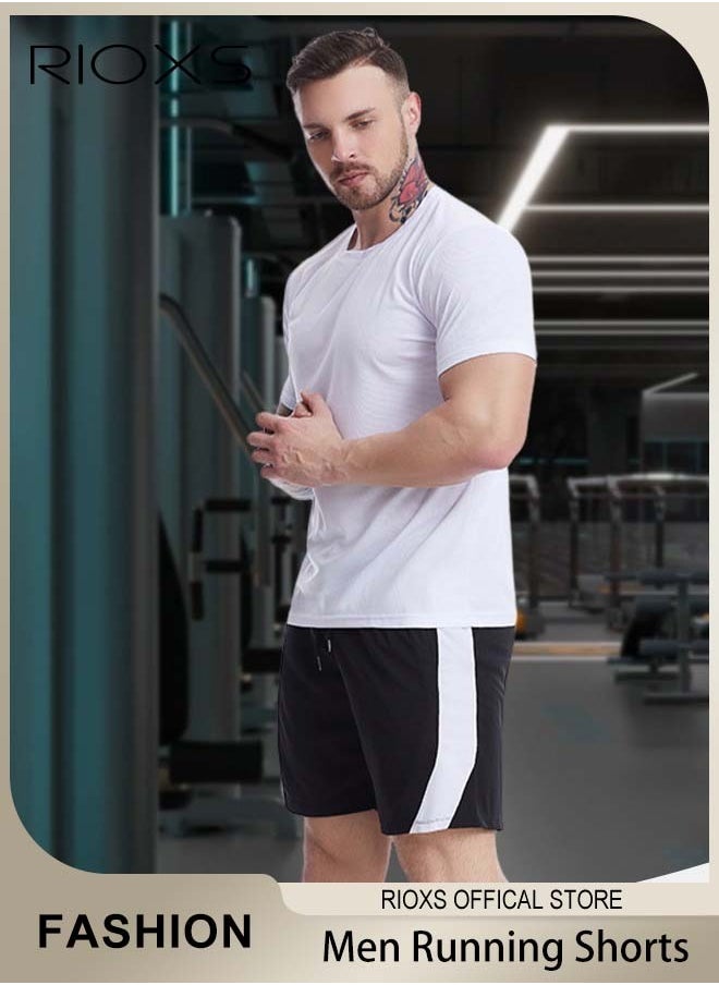 RIOXS Men's Running Shorts, Athleisure Unlined Shorts, Athletic Lightweight Shorts, Breathable Quick-Drying Fitness Short Pants with Pockets, Made of Moisture-Wicking Material  - Image 1