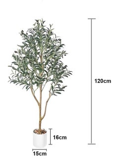 SINCHER SINCHER NOON Artificial Olive Tree,120cm Olive Tree with Lifelike Olive Branches and Fruits,Perfect Lifelike Long Artificial Tree for Modern Home Decor Indoor and Outdoor,Office.（120cm）  - Image 3