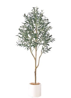 SINCHER SINCHER NOON Artificial Olive Tree,120cm Olive Tree with Lifelike Olive Branches and Fruits,Perfect Lifelike Long Artificial Tree for Modern Home Decor Indoor and Outdoor,Office.（120cm）  - Image 1