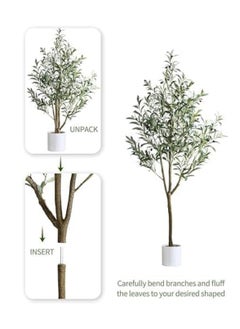 SINCHER SINCHER NOON Artificial Olive Tree,120cm Olive Tree with Lifelike Olive Branches and Fruits,Perfect Lifelike Long Artificial Tree for Modern Home Decor Indoor and Outdoor,Office.（120cm）  - Image 4