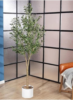 SINCHER SINCHER NOON Artificial Olive Tree,120cm Olive Tree with Lifelike Olive Branches and Fruits,Perfect Lifelike Long Artificial Tree for Modern Home Decor Indoor and Outdoor,Office.（120cm）  - Image 5