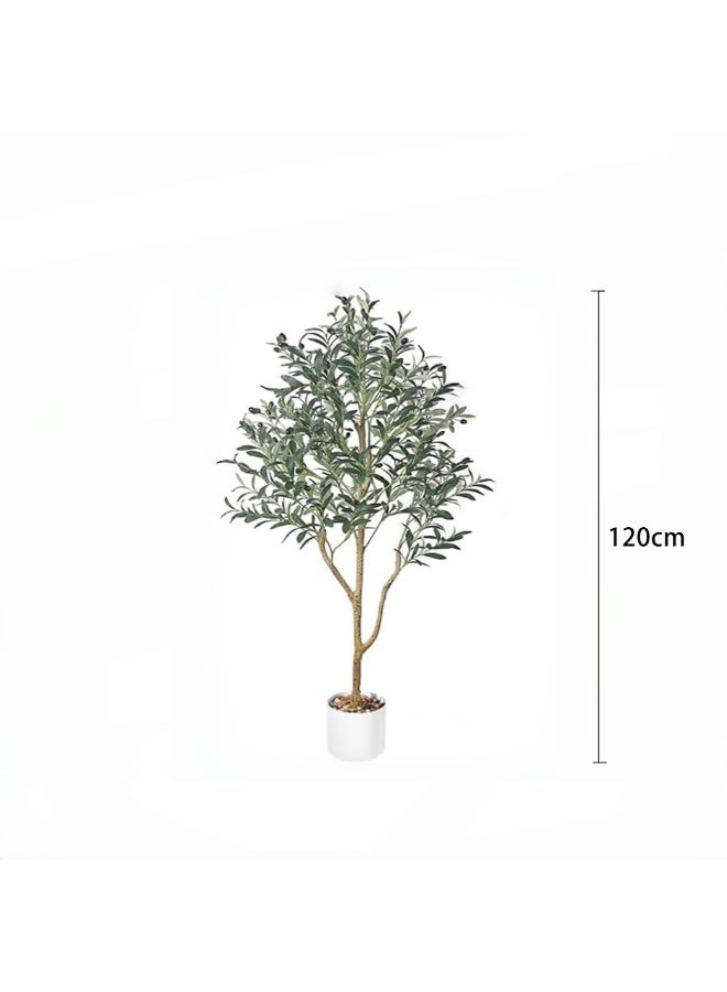 SINCHER NOON Artificial Olive Tree,120cm Olive Tree with Lifelike Olive Branches and Fruits,Perfect Lifelike Long Artificial Tree for Modern Home Decor Indoor and Outdoor,Office.（120cm） - Image 2