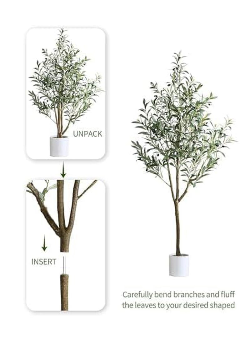 SINCHER NOON Artificial Olive Tree,120cm Olive Tree with Lifelike Olive Branches and Fruits,Perfect Lifelike Long Artificial Tree for Modern Home Decor Indoor and Outdoor,Office.（120cm） - Image 4