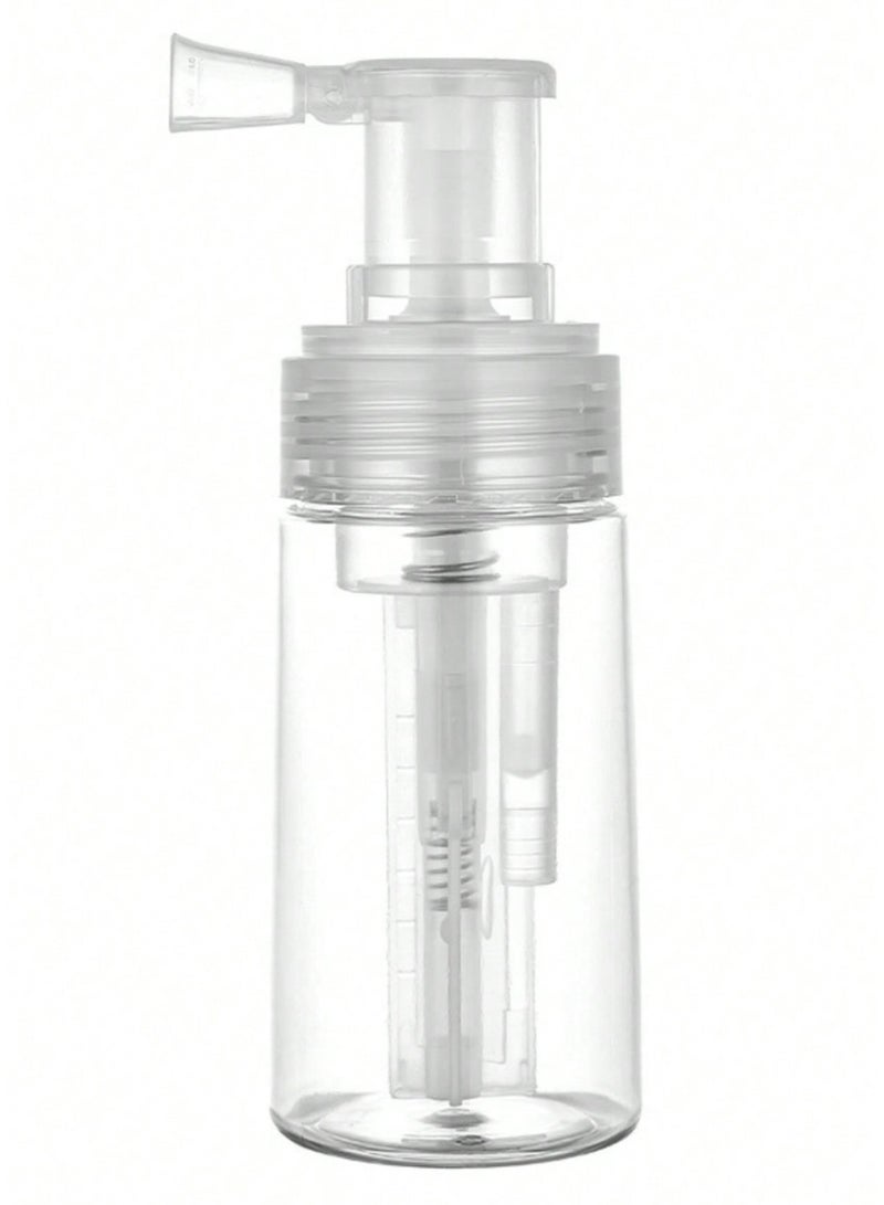 KHAJUL 1PC 180ml Refillable Powder Spray Bottle with Funnel, Clear PET Plastic Spray Bottle for Glitter and Loose Powder, 360° Nozzle Refillable Bottle for Makeup Artists and Crafts - Image 1