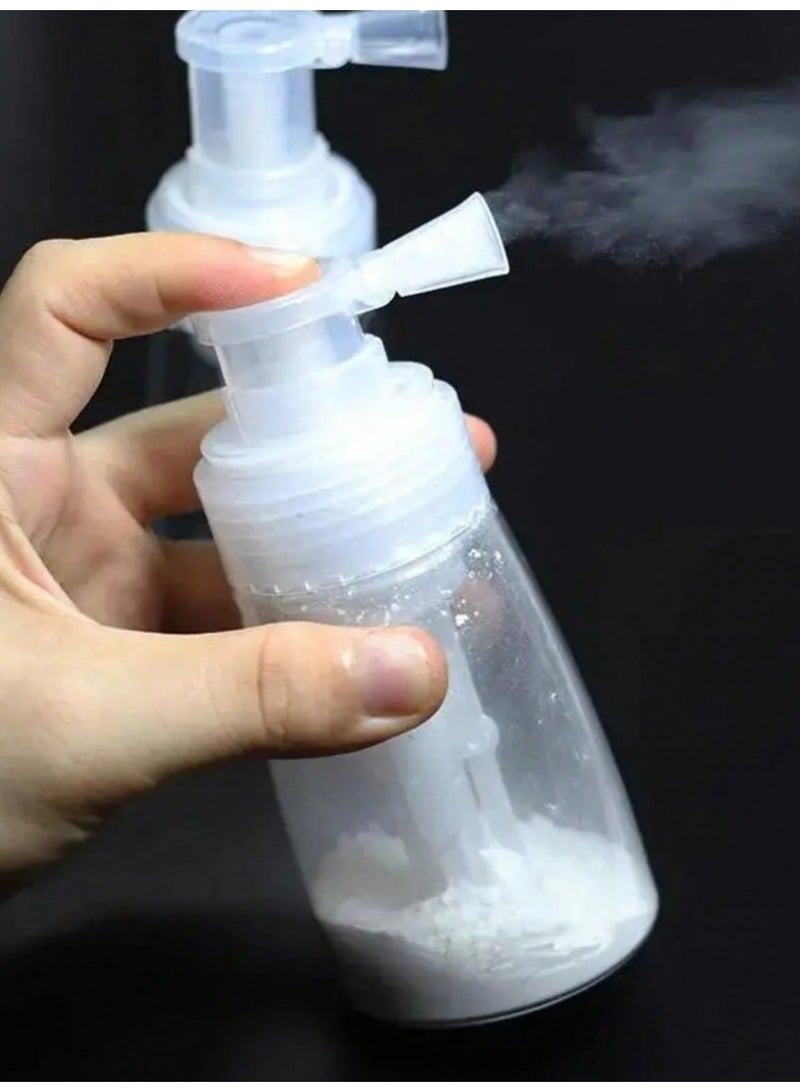 KHAJUL 1PC 180ml Refillable Powder Spray Bottle with Funnel, Clear PET Plastic Spray Bottle for Glitter and Loose Powder, 360° Nozzle Refillable Bottle for Makeup Artists and Crafts - Image 4