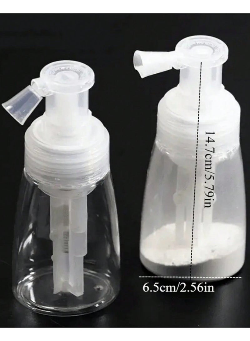 KHAJUL 1PC 180ml Refillable Powder Spray Bottle with Funnel, Clear PET Plastic Spray Bottle for Glitter and Loose Powder, 360° Nozzle Refillable Bottle for Makeup Artists and Crafts - Image 2