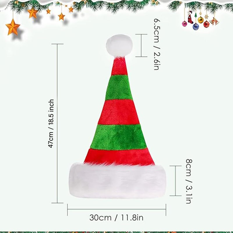 Partysanthe Plush Elf Cap Santa Hat for Adults and Children, Christmas Party Hat Velvet Christmas Hat for Unisex Adults Red and Green -1pc - Image 3