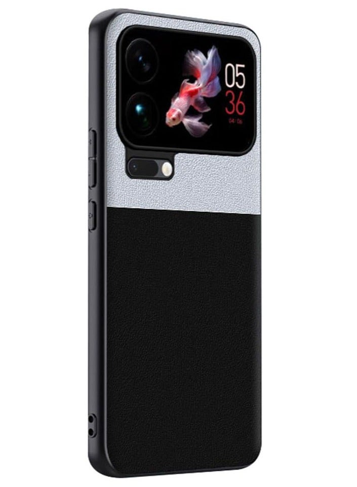 general Fashion Case for Xiaomi 17 Pro, Matte Color Block Vegan Leather Cover, Non-Slip Soft Edges Lightweight Cover - Image 1