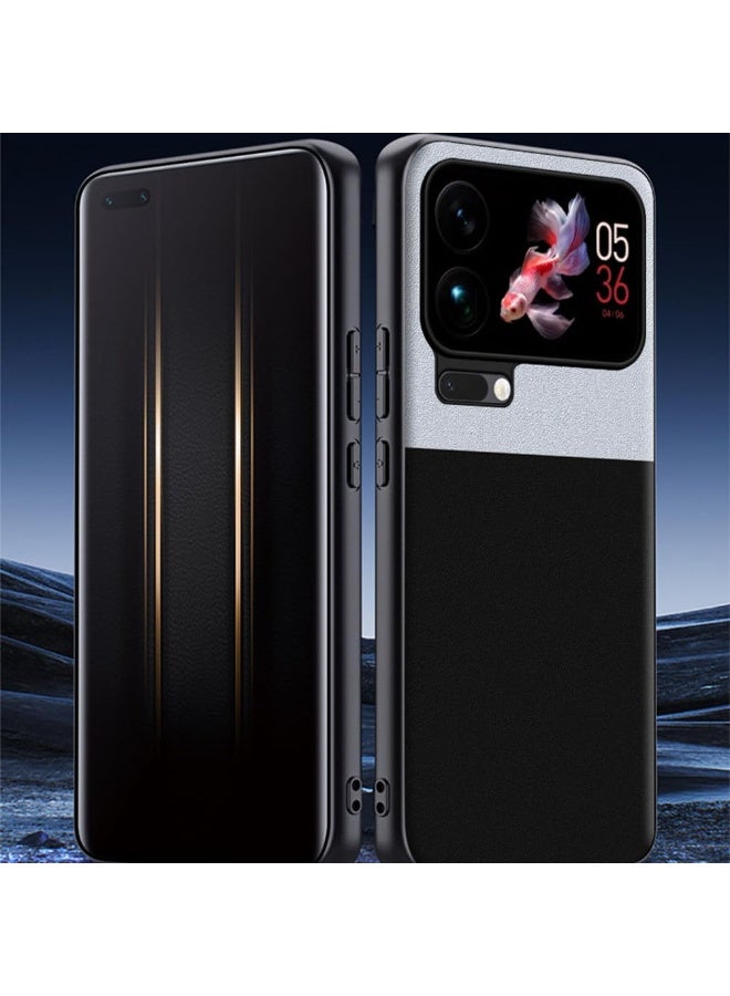 general Fashion Case for Xiaomi 17 Pro, Matte Color Block Vegan Leather Cover, Non-Slip Soft Edges Lightweight Cover - Image 2