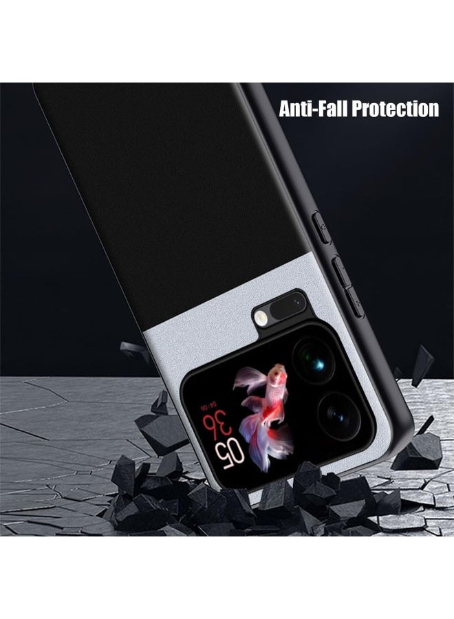 general Fashion Case for Xiaomi 17 Pro, Matte Color Block Vegan Leather Cover, Non-Slip Soft Edges Lightweight Cover - Image 5