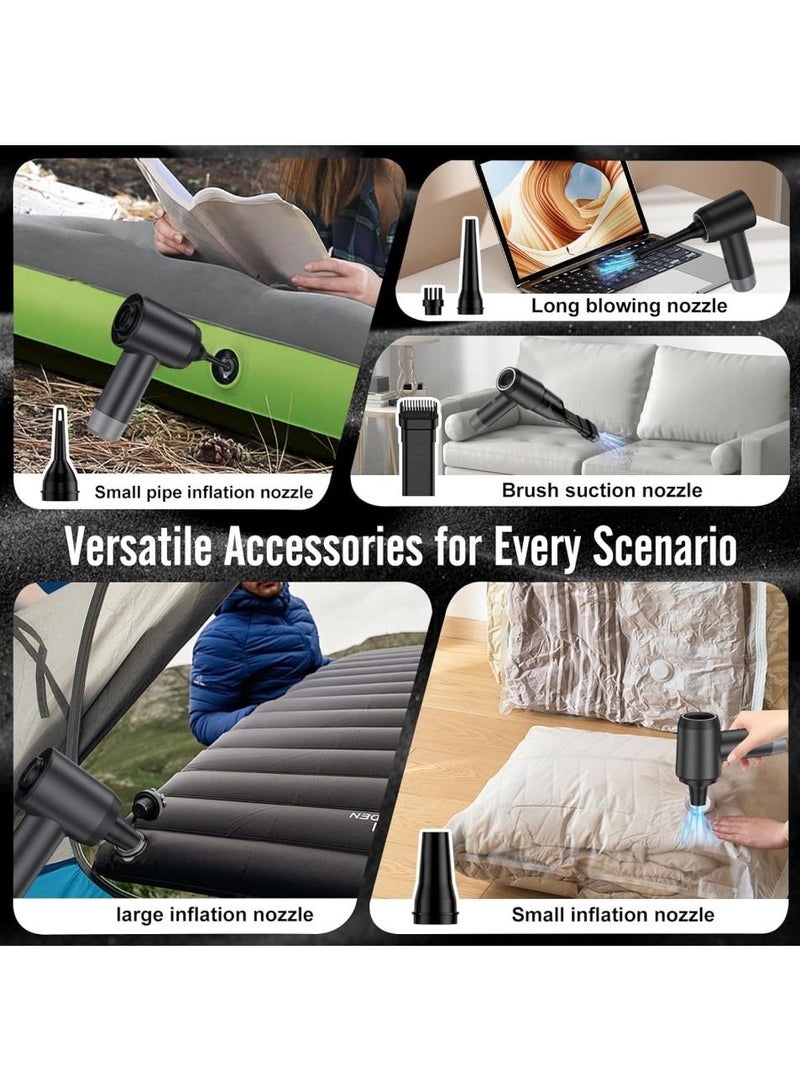 تشانجلي مكنسة كهربائية لاسلكية للسيارة ومكنسة هوائية ،مكنسة كهربائية محمولة بقوة 12000PA ومحرك بدون فرشات وبطارية 4000 mAh ومطرقة أمان ،فوهات متعددة محمولة للسيارة واللوحة المفاتيح والمنزل والمكتب والمطبخ - Image 4