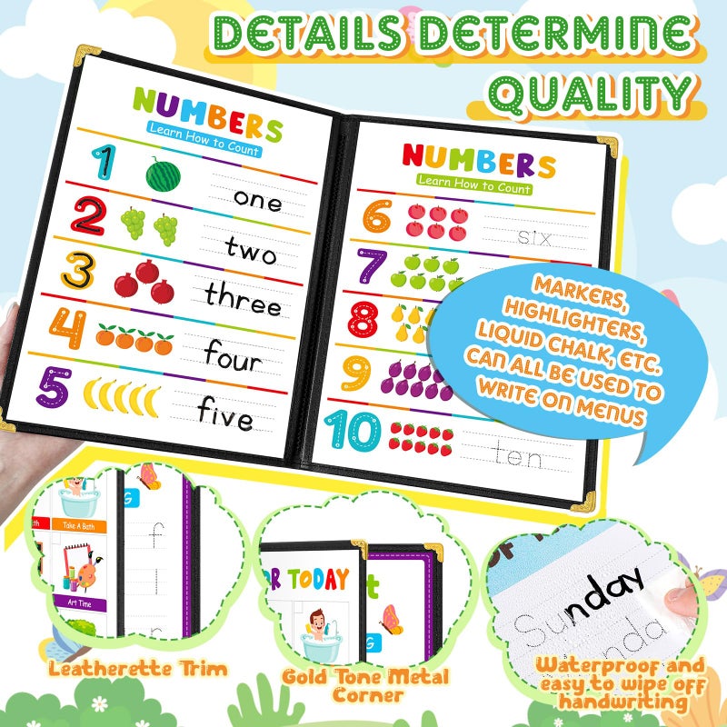 Fuyoooo Homeschool Preschool My Morning Menu Book Kit, Includes 16 Educational Posters and 2 Morning Menu Covers for Toddlers Learning Activities, Kids Operation Christmas Items Gifts(Rainbow Color) - Image 3