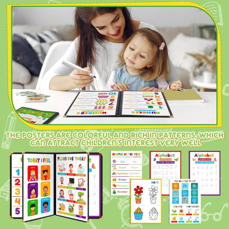 Fuyoooo Homeschool Preschool My Morning Menu Book Kit, Includes 16 Educational Posters and 2 Morning Menu Covers for Toddlers Learning Activities, Kids Operation Christmas Items Gifts(Rainbow Color) - Image 4