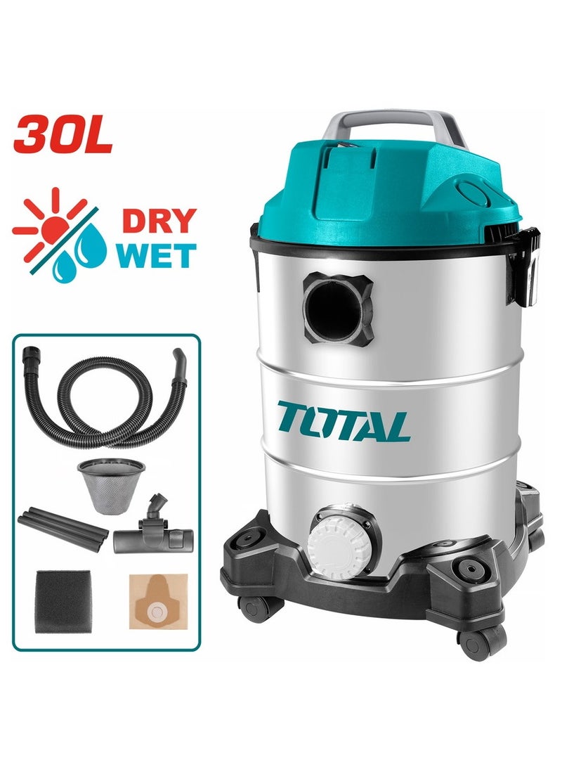 TOTAL Vacuum Cleaner Wet And Dry 1300W 30 L TVC13301 - Image 3