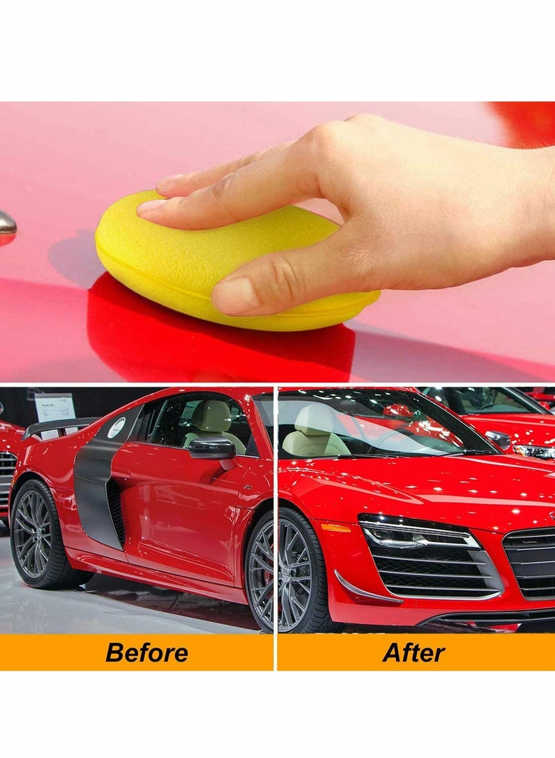 microfibre hand polishing sponge, 130x25 mm, wax applicator pad for waxes, polishes, paint cleaner, car polish, instead of polishing machine microfibre hand polishing sponge - Image 2