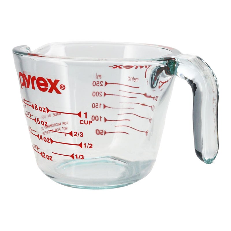 Pyrex Prepware 1-Cup Measuring Cup, Clear with Red Measurements - Image 2