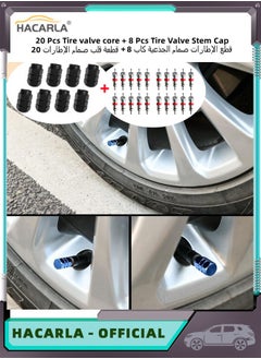 HACARLA 20 Pcs Tire Valve Core Valve Cores Dual Single Head Valve Core And 8 Pcs Black Car Tire Valve Stem Cap Hexagon Air Caps Cover for Cars SUV Trucks Motorcycles and Bike Wheel  - Image 1