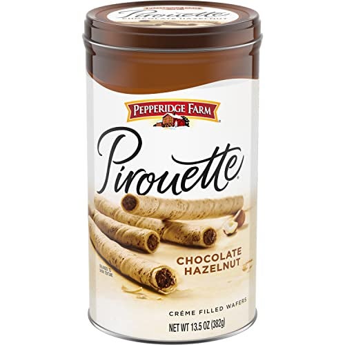 Pepperidge Farm Pirouette Cookies Chocolate Hazelnut Crme Filled Wafers 135 Oz Tin - Image 1
