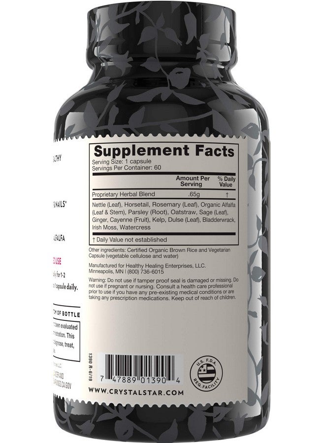 Crystal Star Beautiful Hair & Nail Supplement (60 Capsules) - Herbal Supplement Supports Thicker Stronger Hair & Nails - Horsetail, Nettle & Alfalfa - Non-GMO - Image 3
