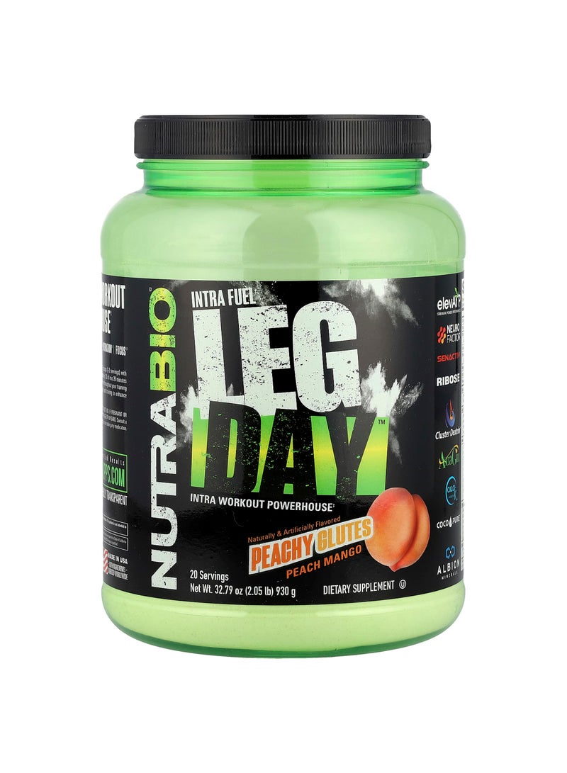 NutraBio Intra Fuel Leg Day™, Peachy Glutes Peach Mango, 2.05 lb (930 g)