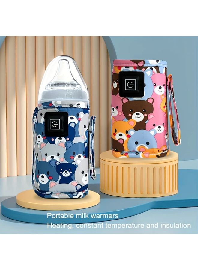 2pcs Blue And Light Yellow Portable USB Bottle Warmer For Travel And Camping - Image 2