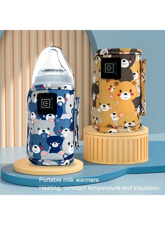 2pcs Blue And Light Yellow Portable USB Bottle Warmer For Travel And Camping - Image 1