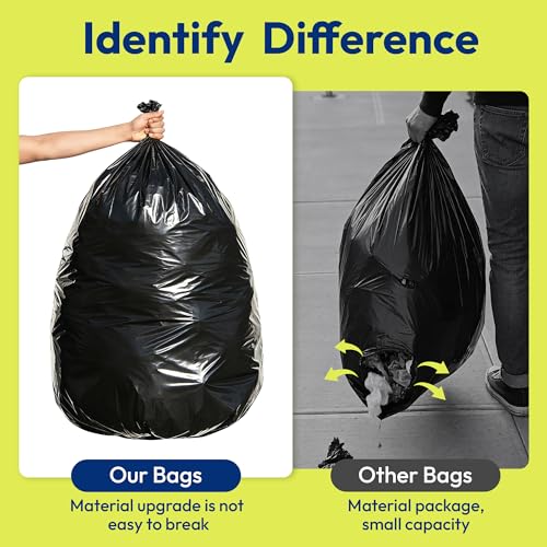 KeenEcho Heavy Duty Trash Bags 33 Gallon 30 Count, 1.0 Mil, Strong Black Garbage Bags, Leakproof Star Seal for Construction, Yard, Demolition Debris - Image 4