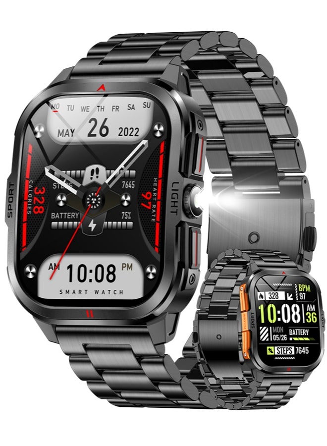 RollsTimi  New Men's Bluetooth Smartwatch, Equipped 2.01-Inch TFT Full-Screen Touch, Supports Flashlight Lighting, Sports Sleep Monitor, Equipped Magnetic Charging, Both Vibration Reminder Remote Camera Functions,Smart Wearable Watch - Image 1