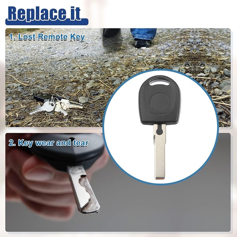 Uncut Ignition Transponder Key Fob for Audi A4 A6 A8 S4 S8 TT 2001 2006 Black Remote Replacement - Image 3