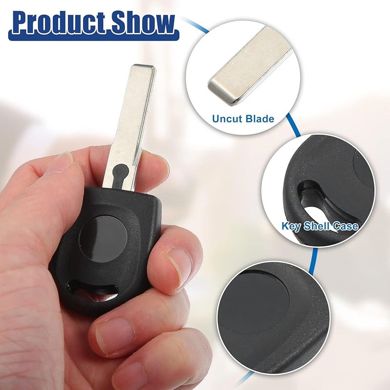Uncut Ignition Transponder Key Fob for Audi A4 A6 A8 S4 S8 TT 2001 2006 Black Remote Replacement - Image 5