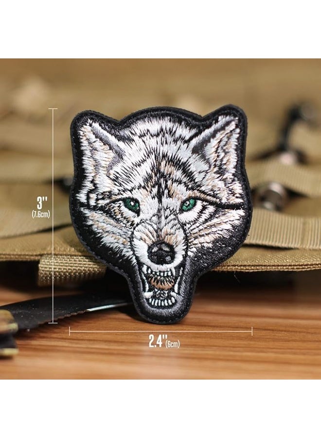 رقعة نمر، دب، ذئب، شعار تطريز، خلفية مثبتة بالخطاف والحلقة - Image 3