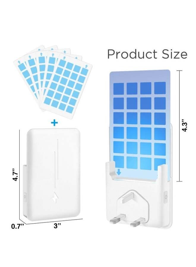 NOAKEEI Fly Insect Trap with 5Pcs Adhesive Cards, Indoor Gnat Catcher Captures Houseflies, Fruit Flies, and Gnats, Plug-in Moths Killer with Night Light for Buzz-free Home, White - Image 3