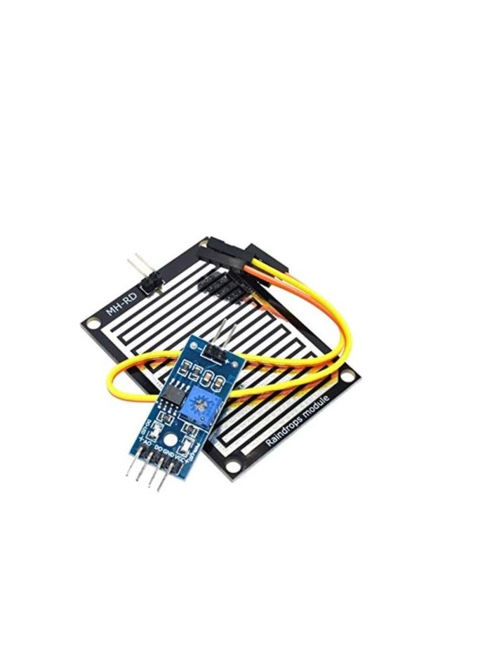 Raindrops Detection Sensor Module, Rain and Weather Sensor, Moisture Detection Module, Compatible with Arduino & Raspberry Pi, for Educational Projects, Smart Farming and Smart Irrigation Systems - Image 1