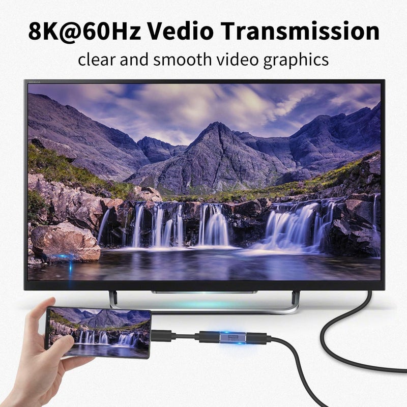 FEDUS USB C Female to Female Adapter, PD 100W Type C Coupler Extender, 40Gbps, 8K 60hz Video USB C Extension Support USB 4 Cable for Thunderbolt 4/3 for Laptop Tablet, Phone, Docking, MacBook,HUB - Image 5